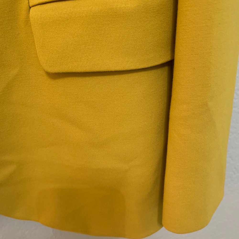 Boden Women's US Size 12R Mustard Yellow Stretch Jersey Blazer Office Career - Picture 7 of 14